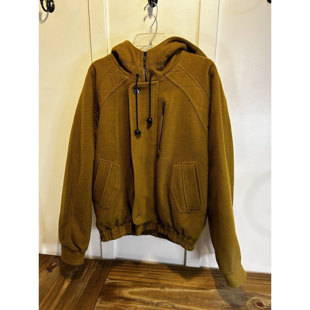 Vintage Womens Quilted Lined Jacket w/ Hood Wool Heavy Well Made Medium